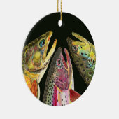 Forellenfischerei Keramik Ornament (Rechts)