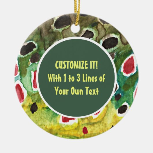 Forellenfischerei Keramikornament (Vorne)