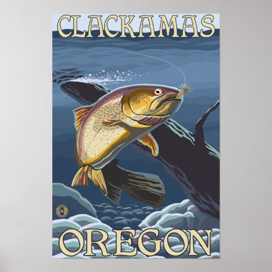 Forellenfischerei - Kreuzung - Clackamas, Poster (Vorne)
