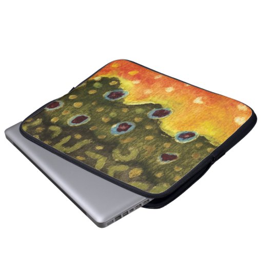 Forellenfischerei Laptopschutzhülle (Vorne Knopf)