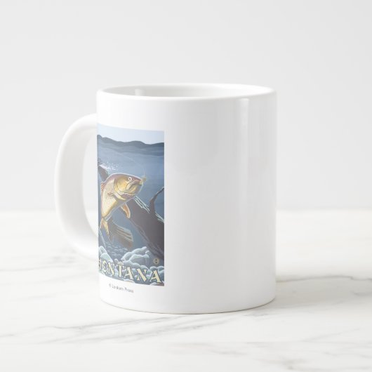 Forellenfischerei - Montana Jumbo-Tasse (Vorderseite Links)