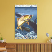 Forellenfischerei - Nordkaskaden, Leinwanddruck (Insitu (Wohnzimmer))