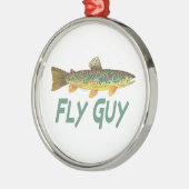 Forellenfischerei Ornament Aus Metall (Links)