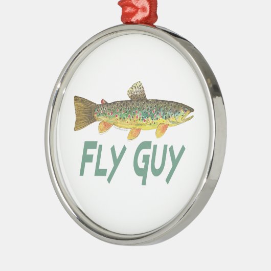 Forellenfischerei Ornament Aus Metall (Links)