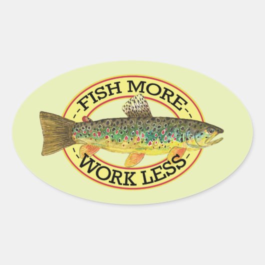 Forellenfischerei Ovaler Aufkleber (Vorderseite)