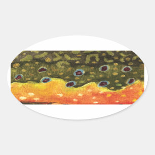 Forellenfischerei Ovaler Aufkleber