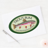 Forellenfischerei Ovaler Aufkleber (Umschlag)