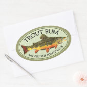 Forellenfischerei Ovaler Aufkleber (Umschlag)