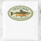 Forellenfischerei Ovaler Aufkleber (Tasche)