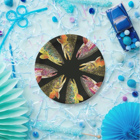 Forellenfischerei Pappteller (Party)