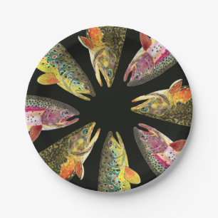 Forellenfischerei Pappteller