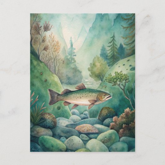Forellenfischerei Postkarte (Vorderseite)