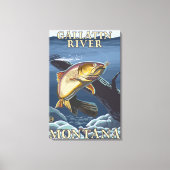 Forellenfischerei, querschnitt - Gallatin-Fluss, Leinwanddruck (Vorderseite)