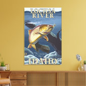 Forellenfischerei Querschnitt - Lochsa-Fluss, Leinwanddruck (Insitu (Wohnzimmer))