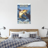 Forellenfischerei Querschnitt - Lochsa-Fluss, Leinwanddruck (Insitu (Schlafzimmer))