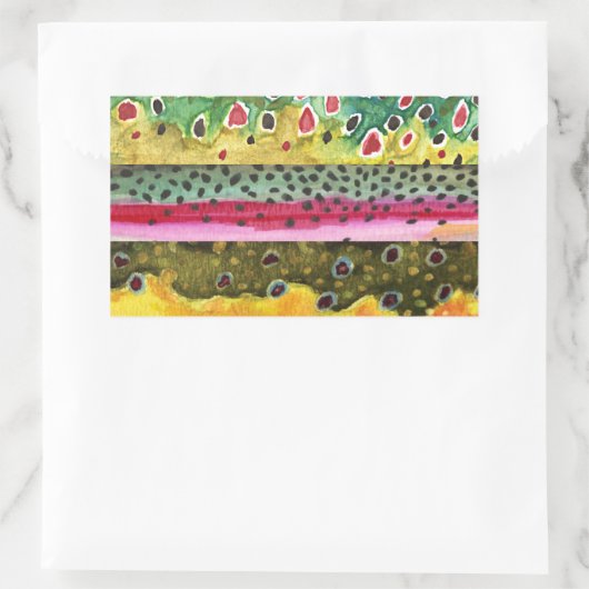 Forellenfischerei Rechteckiger Aufkleber (Tasche)