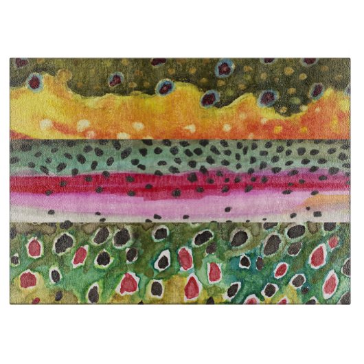 Forellenfischerei Schneidebrett (Vorderseite)