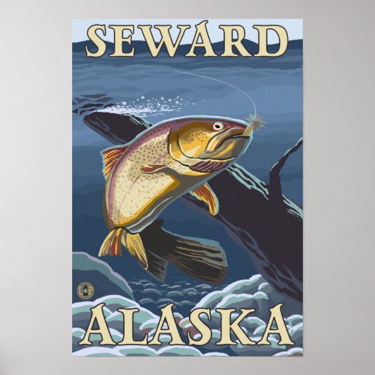 Forellenfischerei - Seward, Alaska Poster (Vorne)