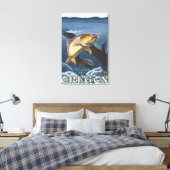 Forellenfischerei - Vintage - Reise 2 Leinwanddruck (Insitu (Schlafzimmer))
