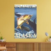 Forellenfischerei - Wrangell, Alaska Leinwanddruck (Insitu (Wohnzimmer))