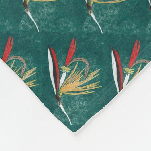 Forellenfliege Fliegenfliege auf grüner Fleecedecke (Ecke)