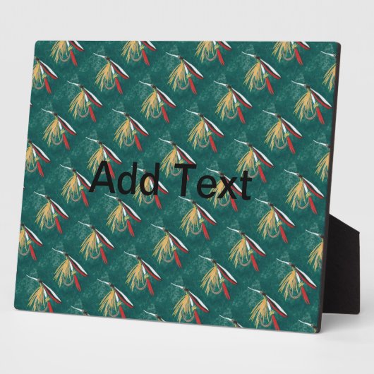 Forellenfliege Fliegenfliege auf grüner Fotoplatte (Seite)