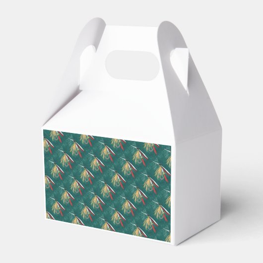 Forellenfliege Fliegenfliege auf grüner Geschenkschachtel (Vorderseite)