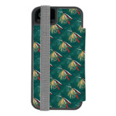 Forellenfliege Fliegenfliege auf grüner Incipio iPhone Geldbeutel-Hülle (Folio Rückseite)