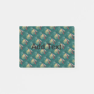 Forellenfliege Fliegenfliege auf grüner Post-it Klebezettel