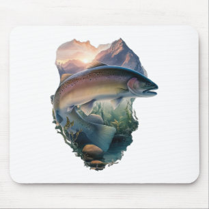 Forellenfliegenfischen Berge Natur Angler Mousepad
