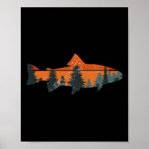 Forellenfliegenfischen Natur Outdoor Angler Gesche Poster