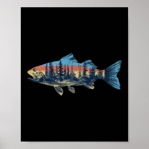 Forellenfliegenfischen Natur Outdoor Angler Wildle Poster