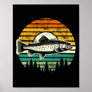 Forellenfliegenfischen Outdoor Wald Natur Wildnis Poster