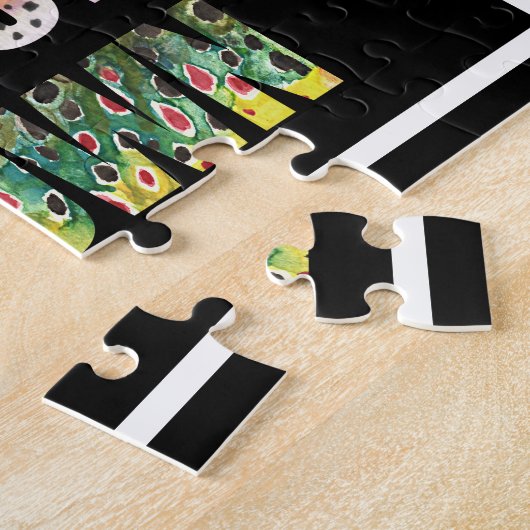 Forellenhäute des Bachs, Regenbogen, Braunen Puzzle (Seite)