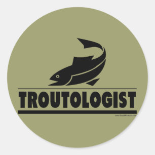 Forellenologe - Humoraler Forellenfisch Runder Aufkleber