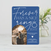 Forellenring Foto Bogen blaue Verlobung Ankündigung (Stehend Vorderseite)