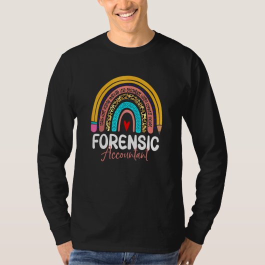 Forensic Accountant Leopard Rainbow Accounting Bac T-Shirt (Vorderseite)