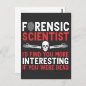 Forensic Scientiwer Interviewer Death Skull Bones Postkarte (Vorne/Hinten)