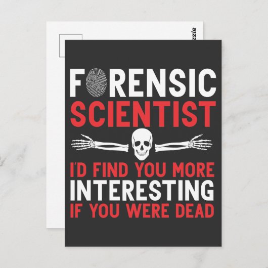 Forensic Scientiwer Interviewer Death Skull Bones Postkarte (Vorne/Hinten)