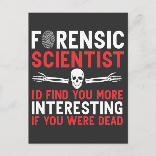 Forensic Scientiwer Interviewer Death Skull Bones Postkarte (Vorderseite)