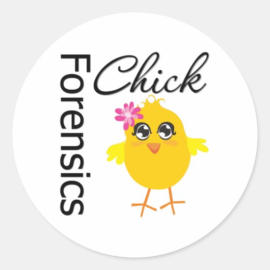 Forensik Chick Runder Aufkleber (Vorderseite)