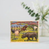 Forepaugh and Sells Wondrous Beasts Circus Poster Postkarte (Stehend Vorderseite)