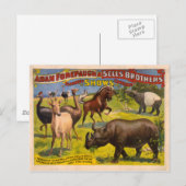 Forepaugh and Sells Wondrous Beasts Circus Poster Postkarte (Vorne/Hinten)