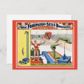 Forepaugh & Sells Brothers Vintag Circus Poster Postkarte (Vorne/Hinten)