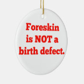 Foreskin ist nicht ein Geburtsschaden - Rot Keramikornament (Rechts)