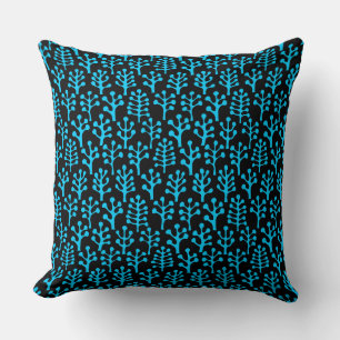 Forest 230823 - Sky Blue on Black Kissen