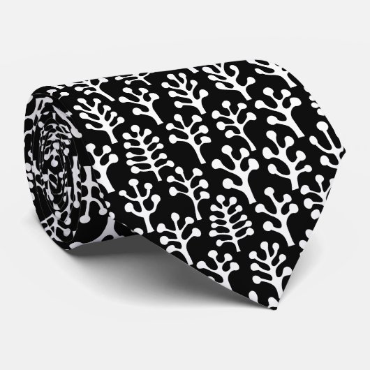 Forest 230823 - White on Black Krawatte (Gerollt)
