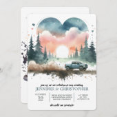 Forest 4X4 Lkw Hochzeitseinladung Einladung (Vorne/Hinten)