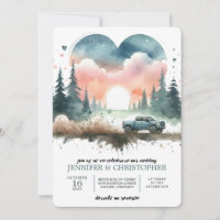 Forest 4X4 Lkw Hochzeitseinladung