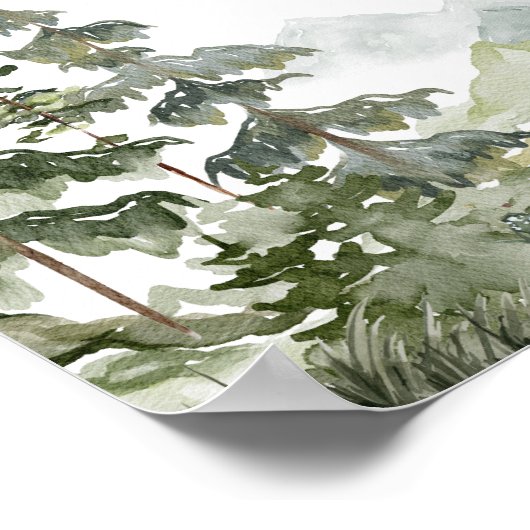 Forest Adventure Baby Duschdusche Windelwanne Poster (Ecke)